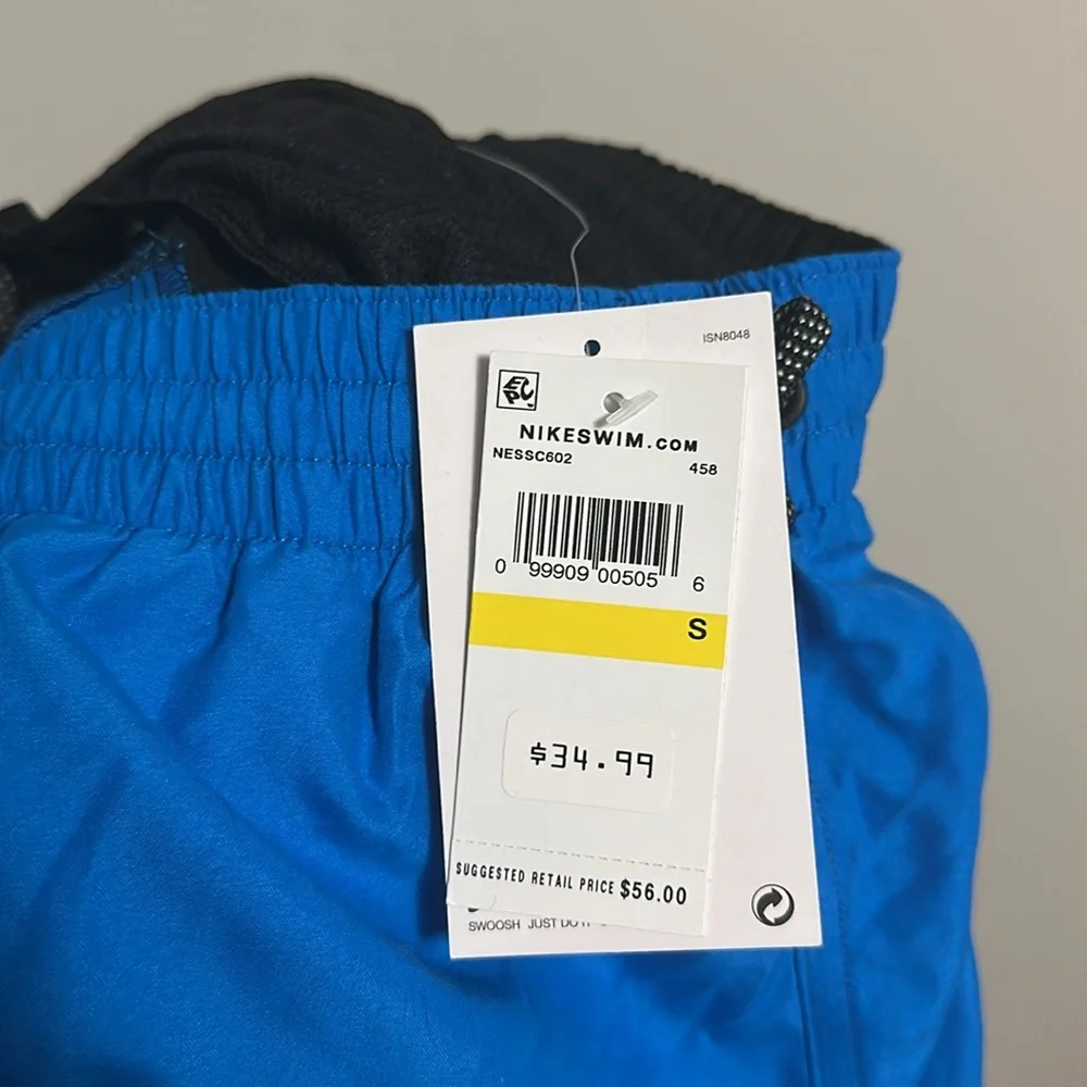 Nike Men's 8” Core Contend Volley Swim Trunks Small Blue Black - Picture 7 of 9